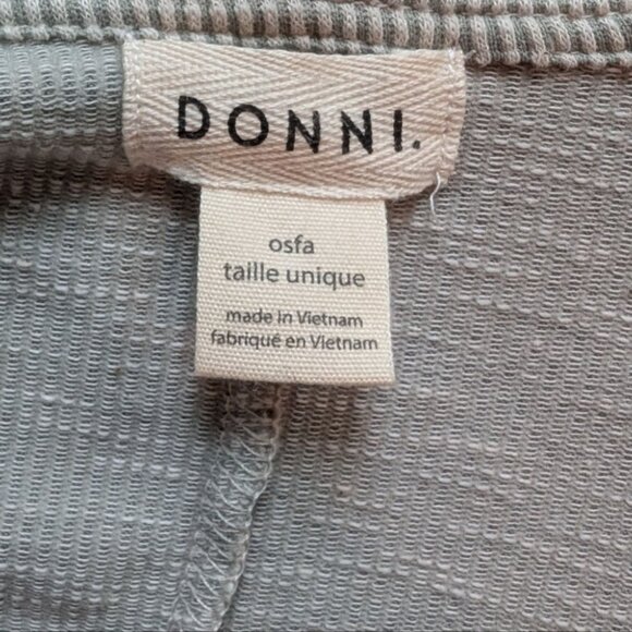 DONNI. Sandwash Ribbed Cardigan Grey Open Front Patch Pockets Duster Women's OS - Picture 9 of 13